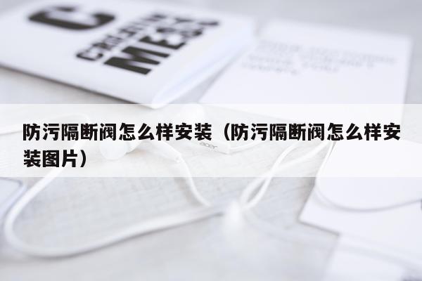 防污隔断阀怎么样安装(防污隔断阀怎么样安装图片)