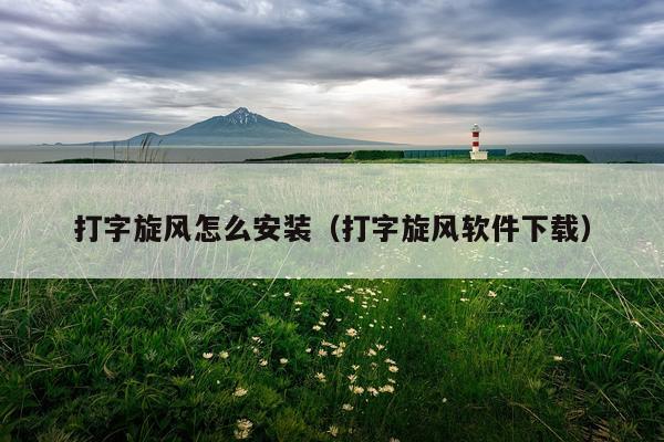 打字旋风怎么安装(打字旋风软件下载)
