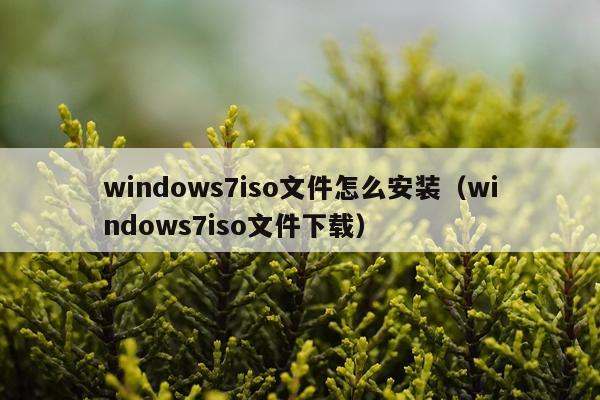 windows7iso文件怎么安装(windows7iso文件下载)