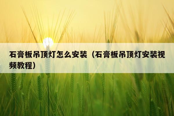 石膏板吊顶灯怎么安装(石膏板吊顶灯安装视频教程)