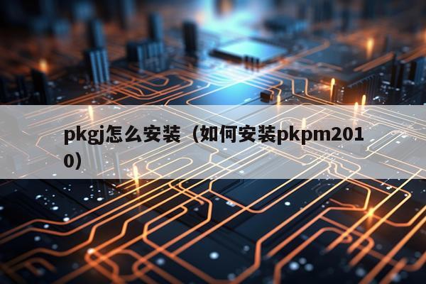 pkgj怎么安装(如何安装pkpm2010)