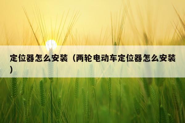 定位器怎么安装(两轮电动车定位器怎么安装)