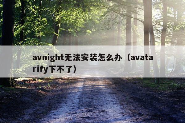 avnight无法安装怎么办(avatarify下不了)
