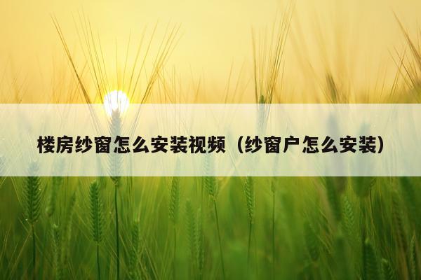 楼房纱窗怎么安装视频(纱窗户怎么安装)
