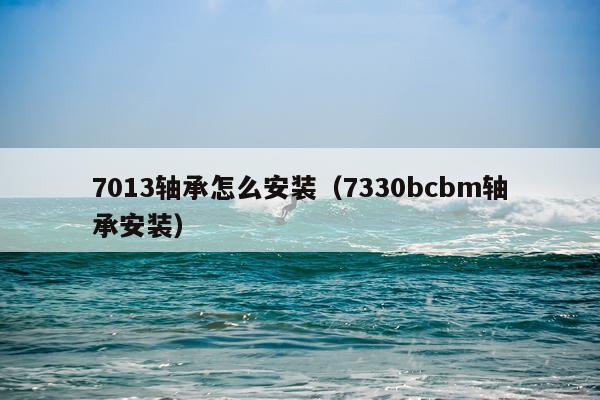 7013轴承怎么安装(7330bcbm轴承安装)