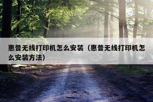惠普无线打印机怎么安装（惠普无线打印机怎么安装方法）