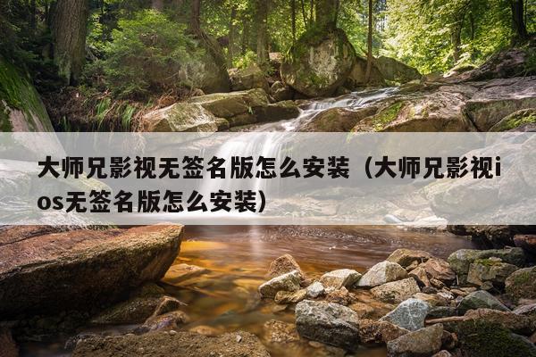大师兄影视无签名版怎么安装（大师兄影视ios无签名版怎么安装）
