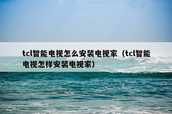 tcl智能电视怎么安装电视家(tcl智能电视怎样安装电视家)