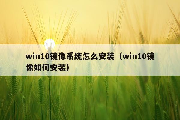 win10镜像系统怎么安装(win10镜像如何安装)