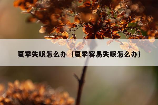 夏季失眠怎么办（夏季容易失眠怎么办）