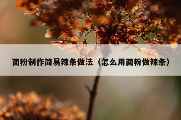 面粉制作简易辣条做法（怎么用面粉做辣条）
