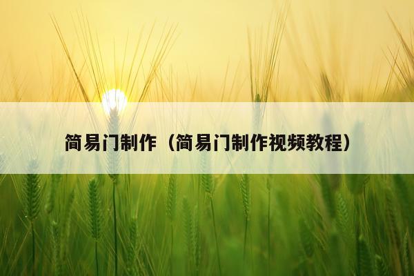 简易门制作（简易门制作视频教程）