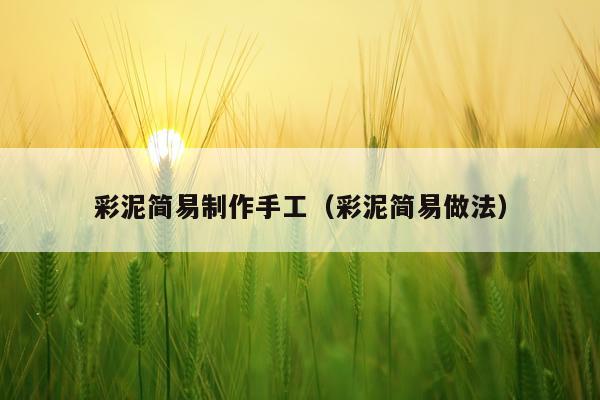 彩泥简易制作手工（彩泥简易做法）