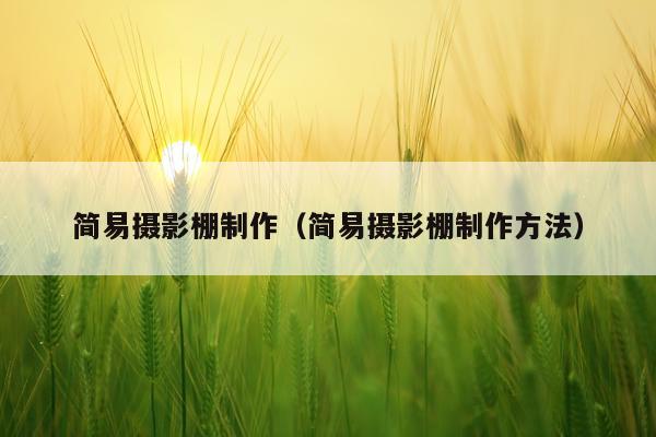 简易摄影棚制作（简易摄影棚制作方法）