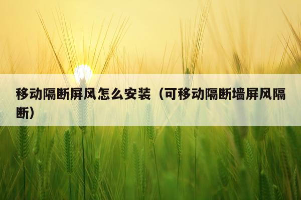 移动隔断屏风怎么安装(可移动隔断墙屏风隔断)