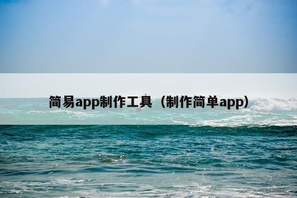 简易app制作工具（制作简单app）