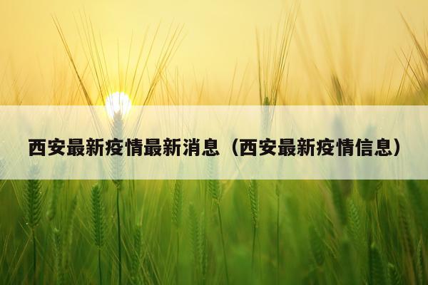 西安最新疫情最新消息（西安最新疫情信息）
