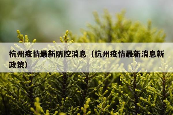 杭州疫情最新防控消息（杭州疫情最新消息新政策）