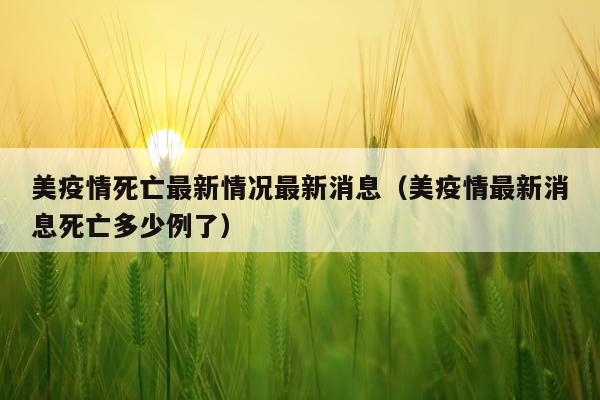 美疫情死亡最新情况最新消息(美疫情最新消息死亡多少例了)