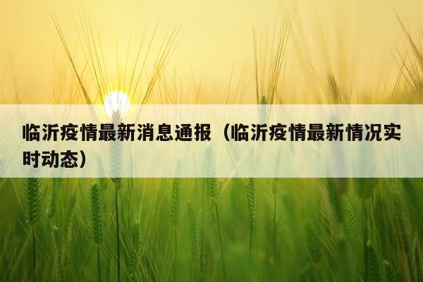 临沂疫情最新消息通报(临沂疫情最新情况实时动态)