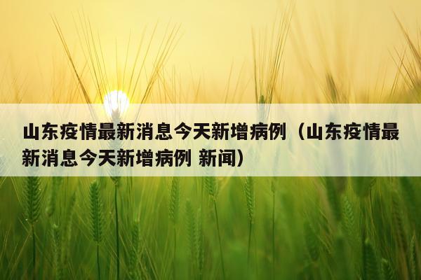山东疫情最新消息今天新增病例(山东疫情最新消息今天新增病例 新闻)