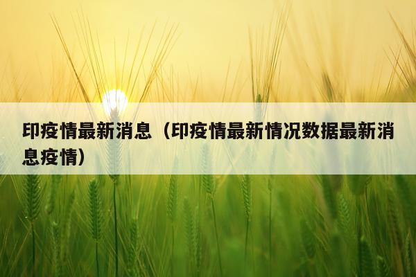印疫情最新消息(印疫情最新情况数据最新消息疫情)