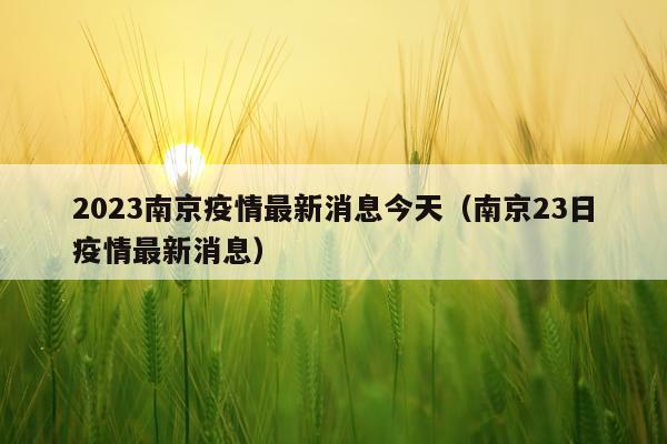 2023南京疫情最新消息今天(南京23日疫情最新消息)