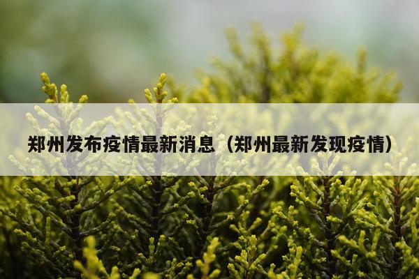 郑州发布疫情最新消息(郑州最新发现疫情)