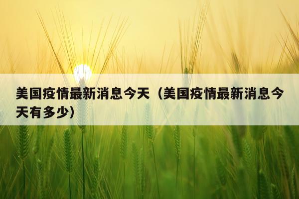 美国疫情最新消息今天(美国疫情最新消息今天有多少)