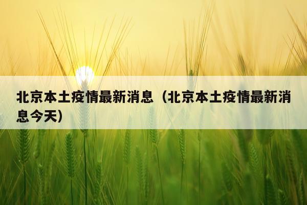 北京本土疫情最新消息(北京本土疫情最新消息今天)