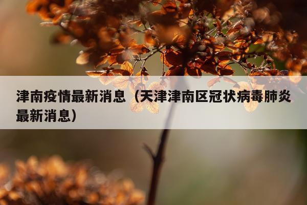 津南疫情最新消息(天津津南区冠状病毒肺炎最新消息)