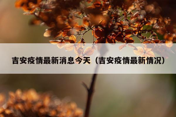 吉安疫情最新消息今天(吉安疫情最新情况)