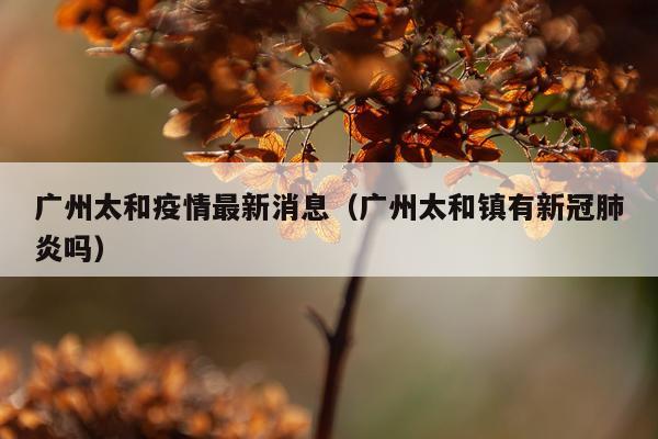广州太和疫情最新消息(广州太和镇有新冠肺炎吗)