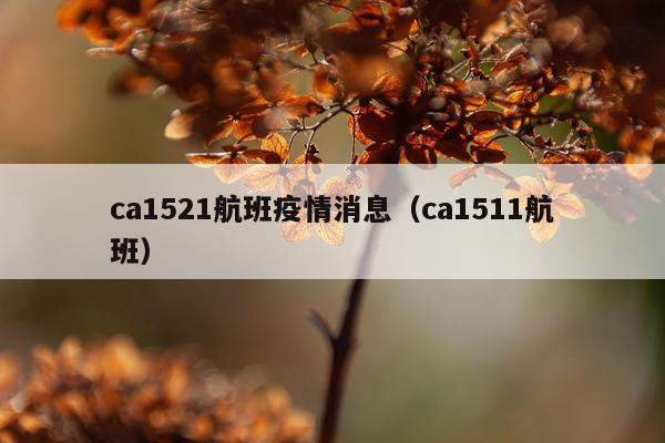 ca1521航班疫情消息(ca1511航班)