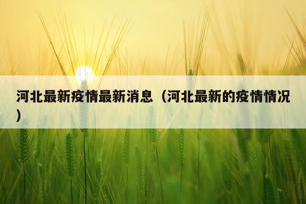 河北最新疫情最新消息(河北最新的疫情情况)