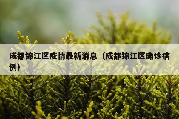 成都锦江区疫情最新消息（成都锦江区确诊病例）