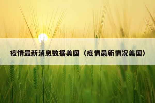 疫情最新消息数据美国(疫情最新情况美国)