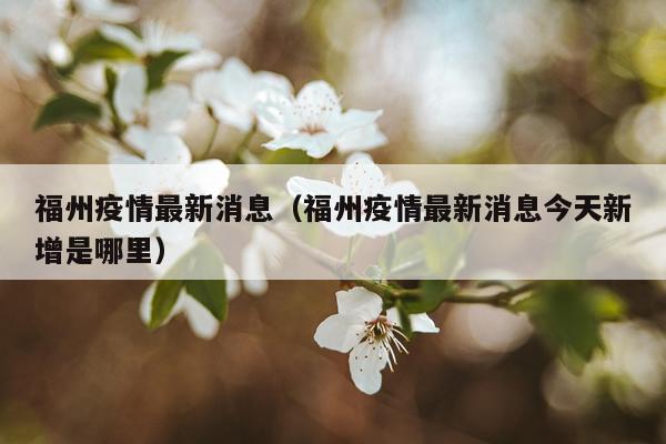 福州疫情最新消息（福州疫情最新消息今天新增是哪里）