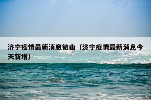 济宁疫情最新消息微山（济宁疫情最新消息今天新增）
