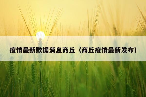 疫情最新数据消息商丘(商丘疫情最新发布)