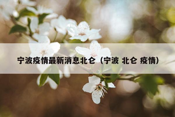 宁波疫情最新消息北仑(宁波 北仑 疫情)