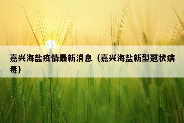 嘉兴海盐疫情最新消息(嘉兴海盐新型冠状病毒)