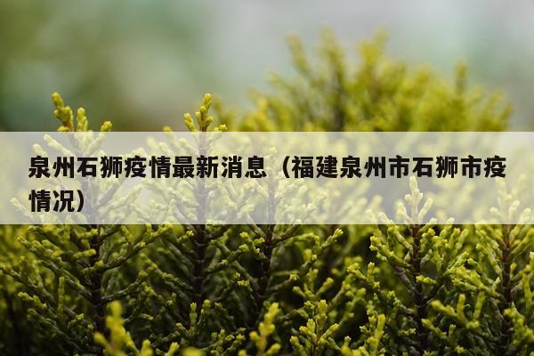 泉州石狮疫情最新消息（福建泉州市石狮市疫情况）