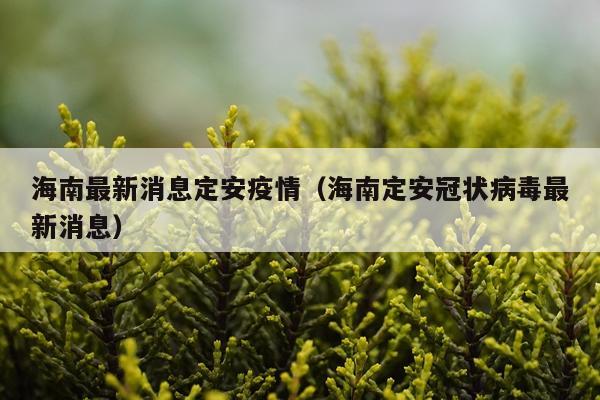 海南最新消息定安疫情(海南定安冠状病毒最新消息)