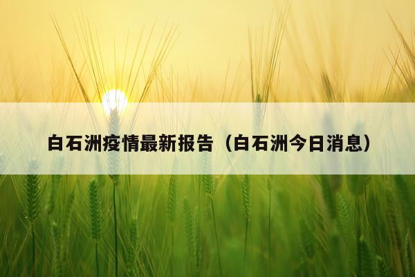 白石洲疫情最新报告(白石洲今日消息)