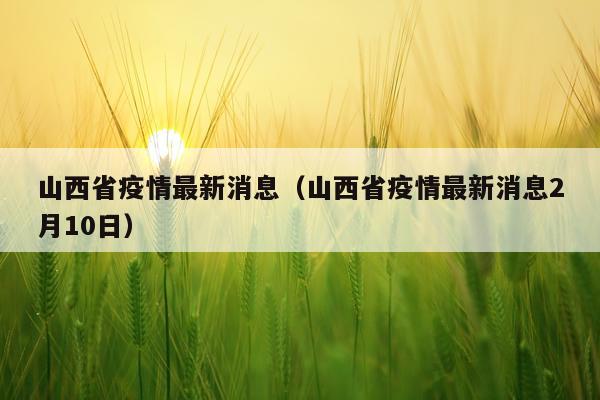 山西省疫情最新消息(山西省疫情最新消息2月10日)