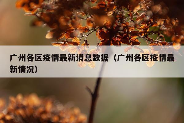 广州各区疫情最新消息数据(广州各区疫情最新情况)