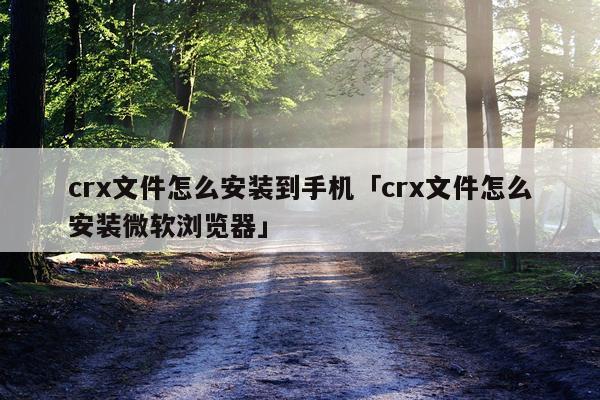 crx文件怎么安装到手机「crx文件怎么安装微软浏览器」