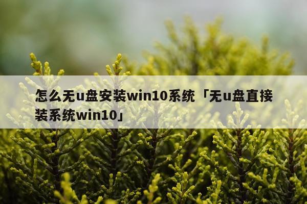 怎么无u盘安装win10系统「无u盘直接装系统win10」