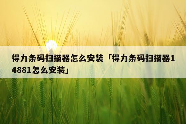得力条码扫描器怎么安装「得力条码扫描器14881怎么安装」